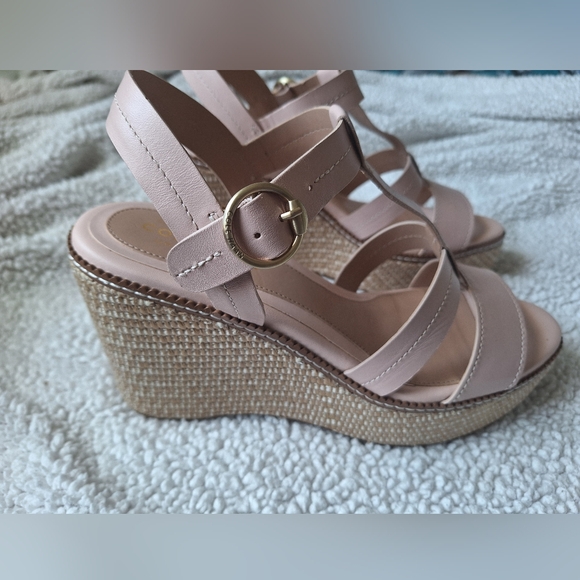 Cole Haan Cloudfeel All Day Wedge Sandal Womens Sz 9 Pink Peach - Picture 4 of 9